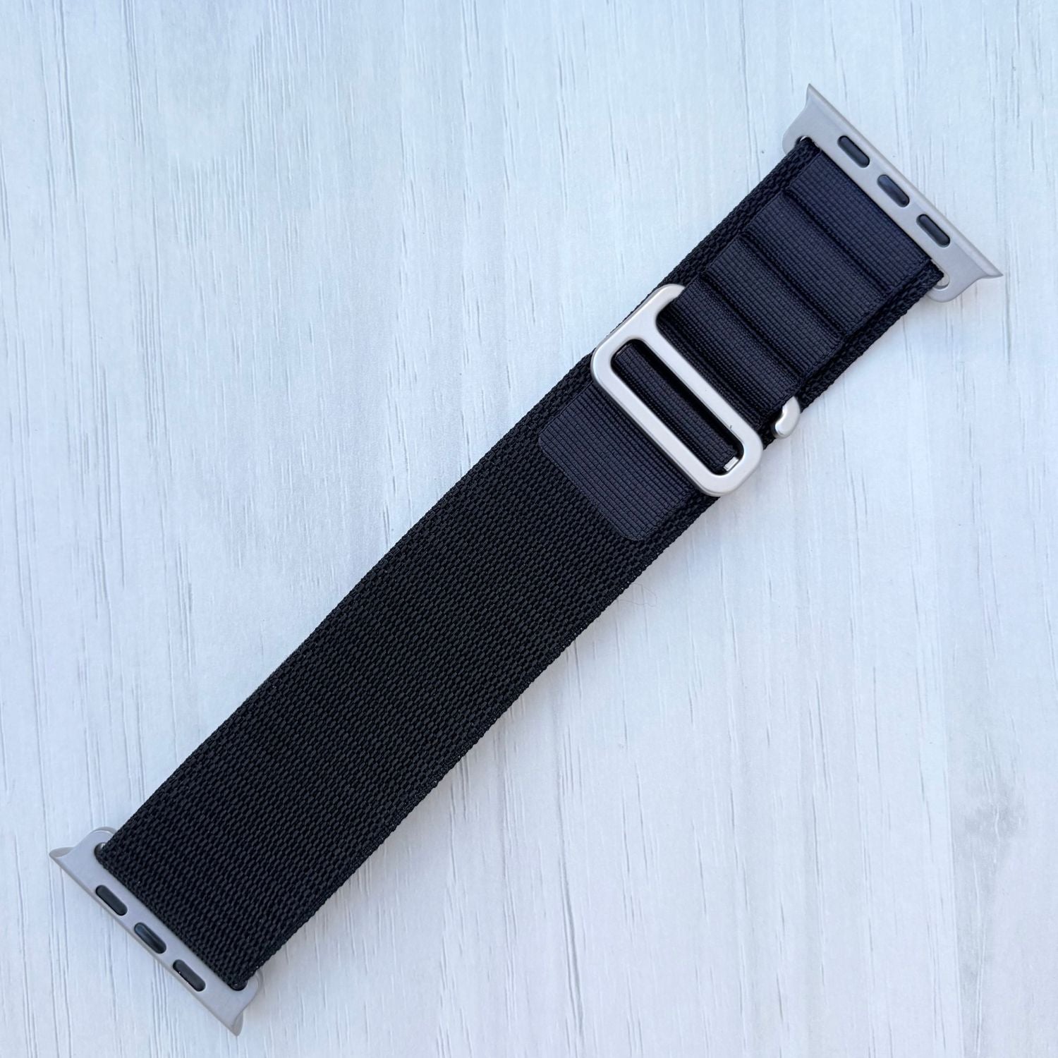 Black Alpine Loop band with silver connectors