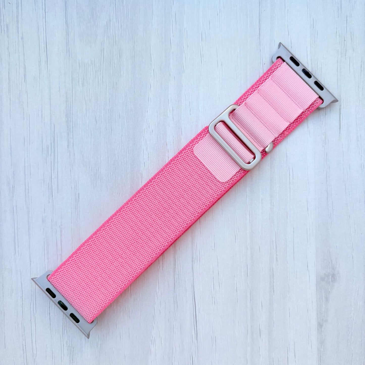 Pink Sand Alpine Loop band with silver connectors