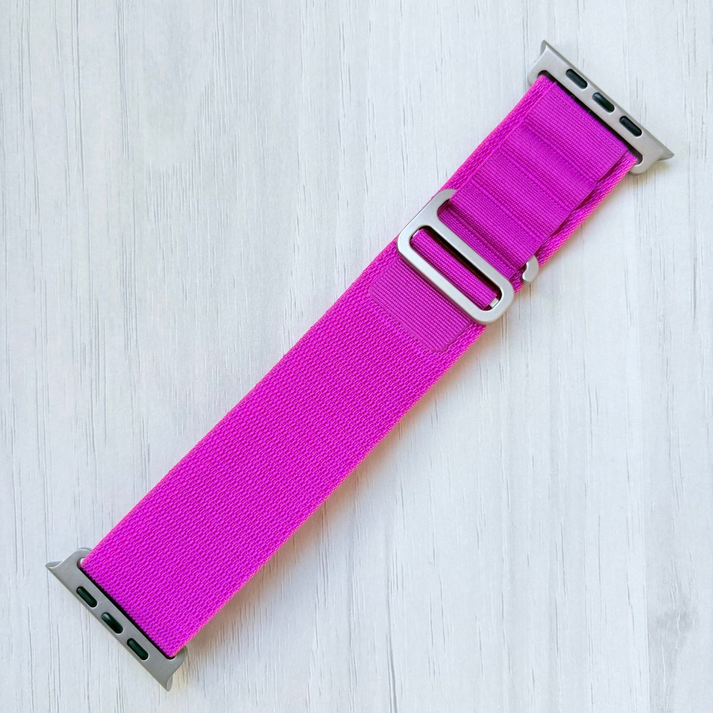 Purple Alpine Loop band with silver connectors