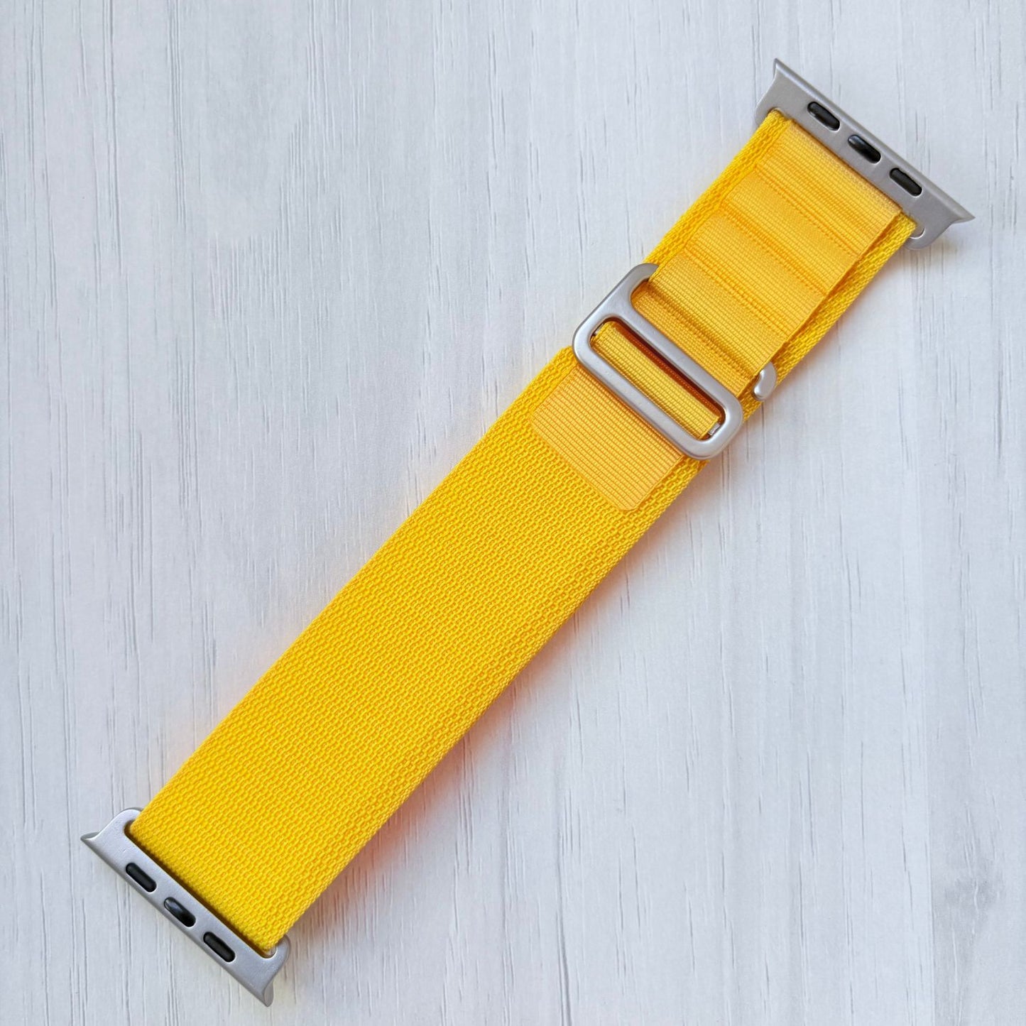 Yellow Alpine Loop band with silver connectors