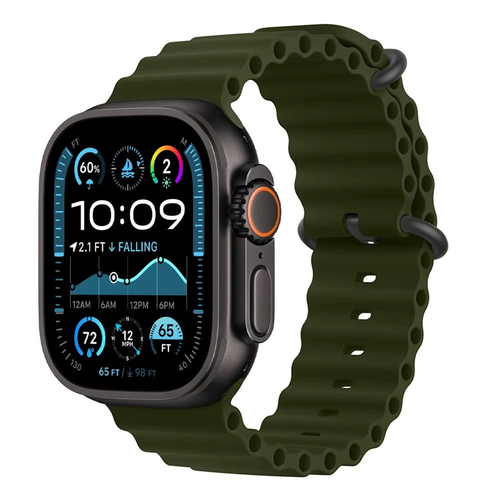 Army Green Ocean Band for Apple Watch – military-inspired durability and fit.
