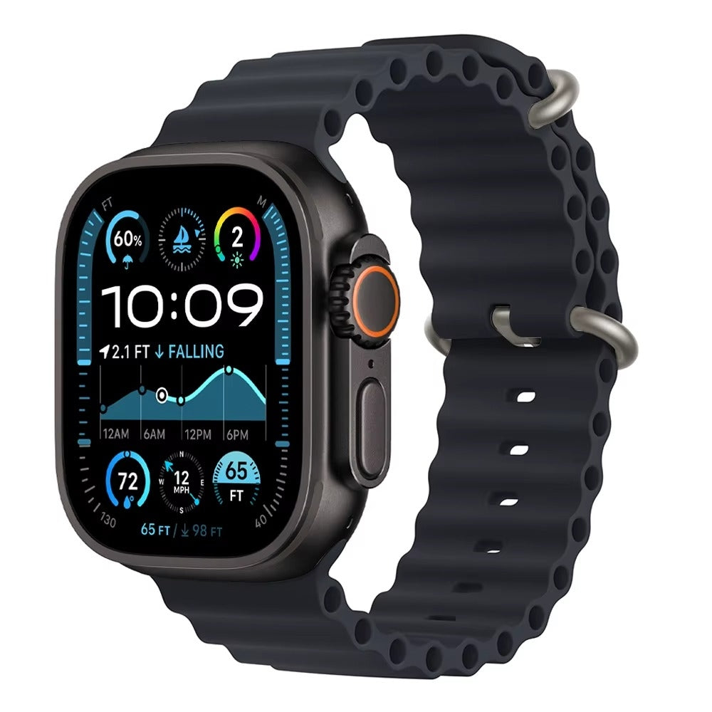 Black Ocean Band for Apple Watch – rugged and stylish for any outdoor activity.