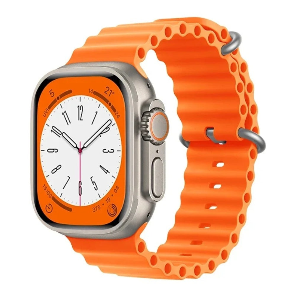 Orange Ocean Band for Apple Watch Ultra with rugged design and durable performance.