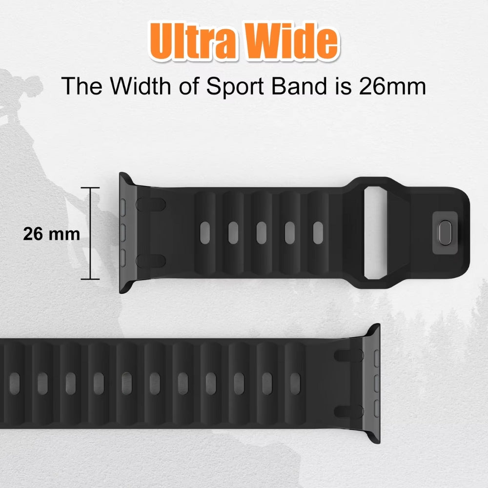 Sport apple watch band width is 26mm
