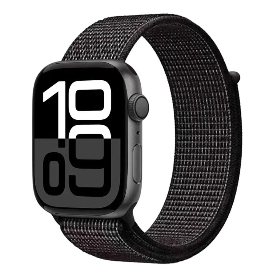 Black Gray Sport Loop band with breathable nylon and a sleek, athletic look.