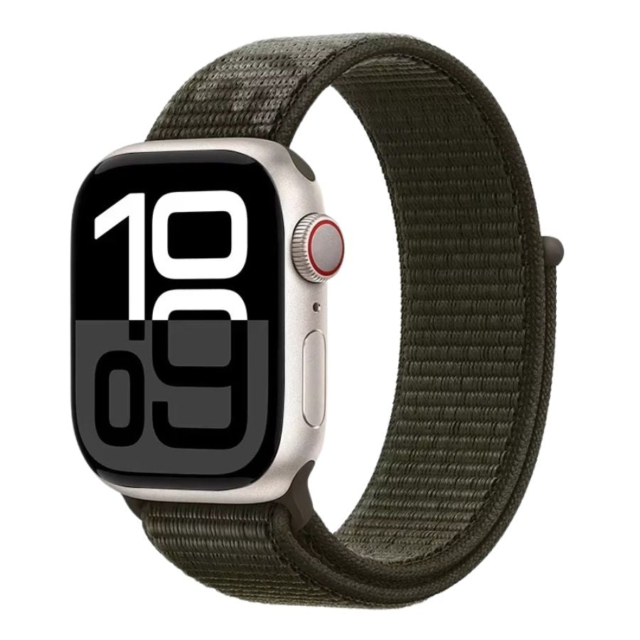 Green Sport Loop nylon band – fresh and vibrant style for your Apple Watch.
