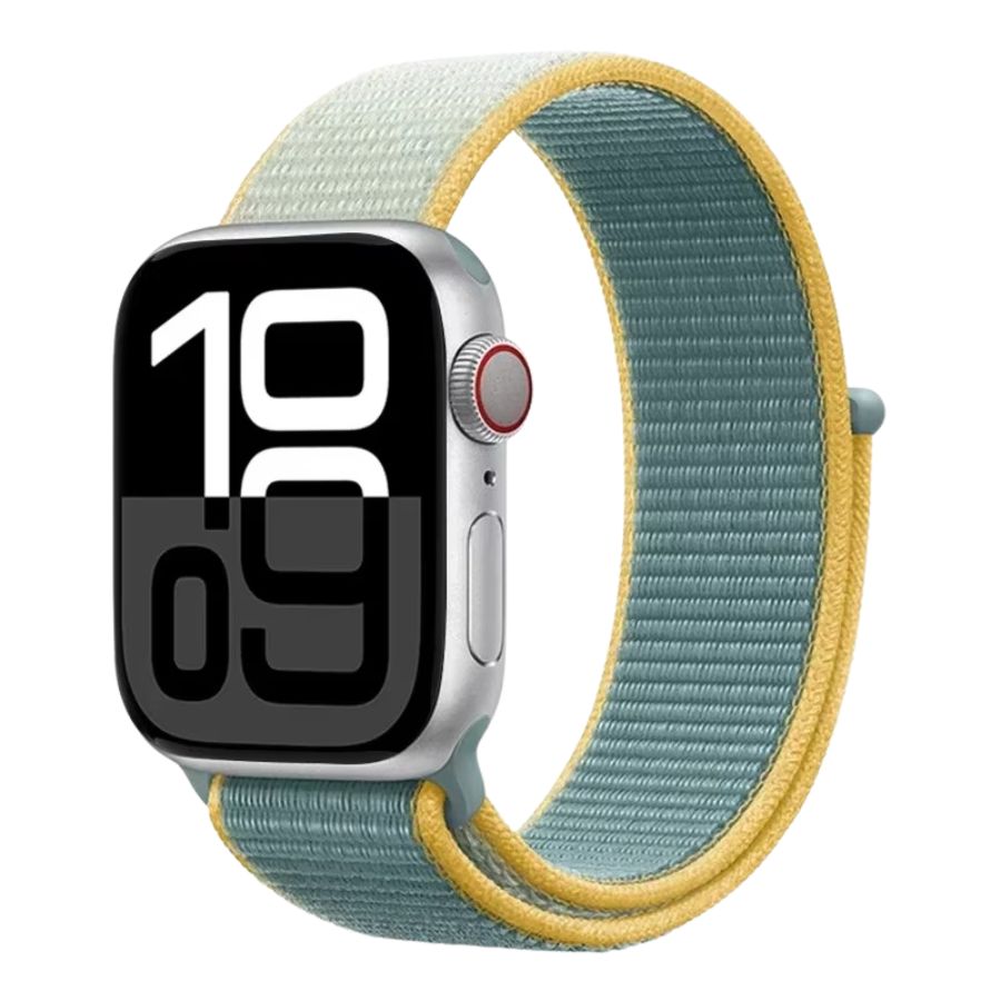 Sunny Sport Loop band adds a cheerful pop to your Apple Watch look.