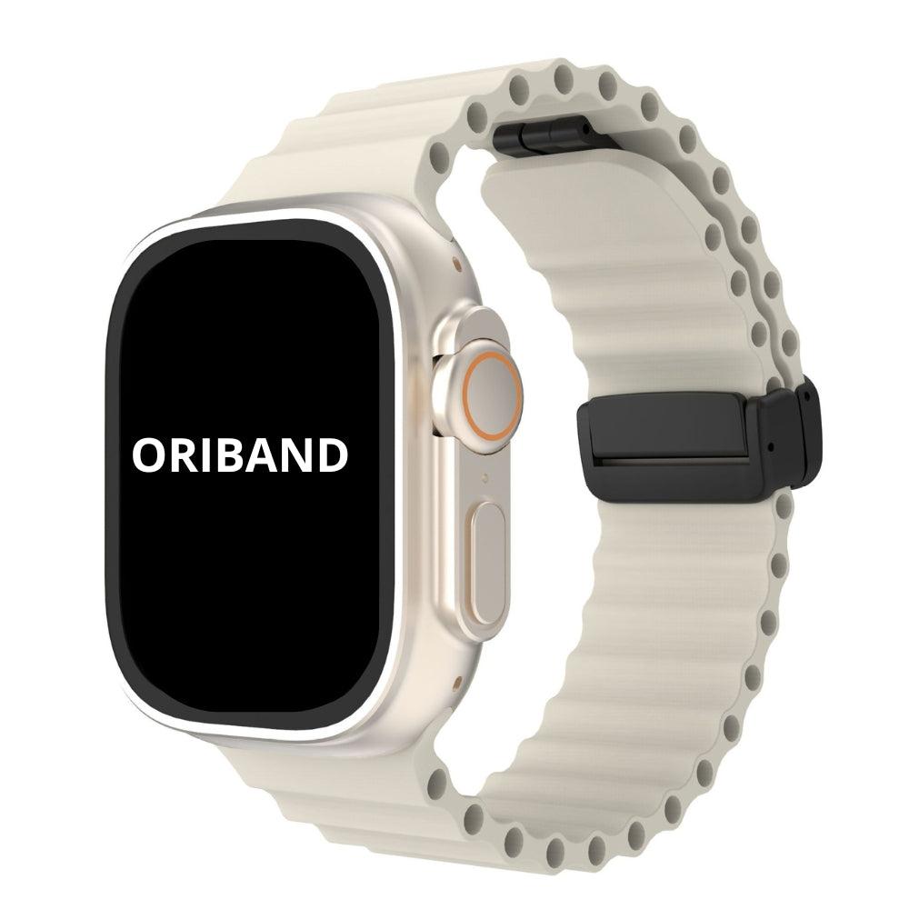 Starlight silicone ocean strap with magnetic buckle, bright and refined.