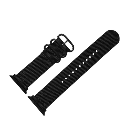 Black two-pieces nylon nato strap for apple watch band