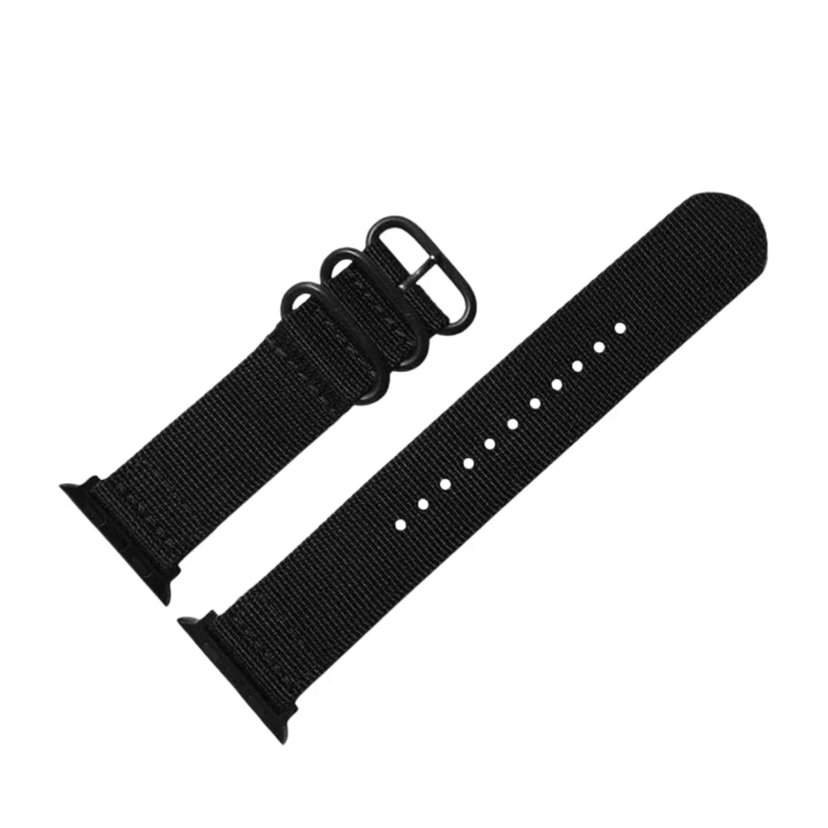 Black two-pieces nylon nato strap for apple watch band