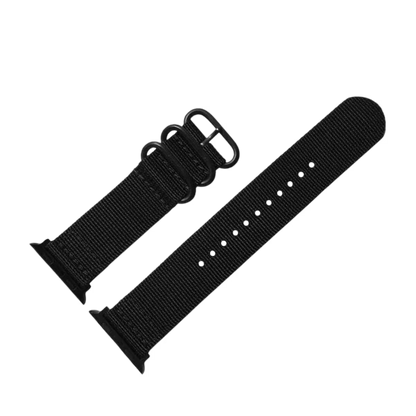 Black two-pieces nylon nato strap for apple watch band
