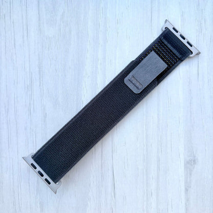 Black Trail loop band with silver finish on a white background