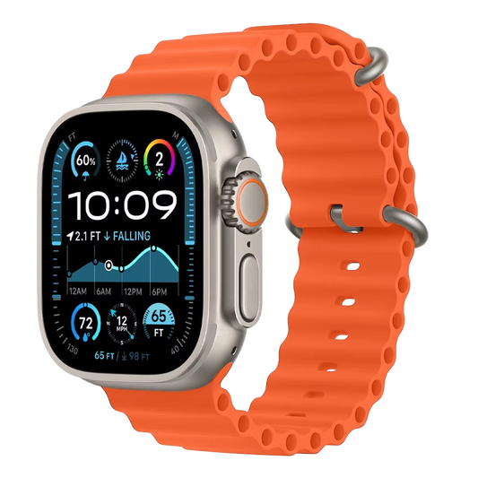 Orange Ocean Band for Apple Watch Ultra with rugged design and durable performance.